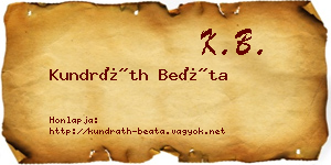 Kundráth Beáta névjegykártya