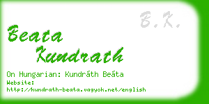 beata kundrath business card