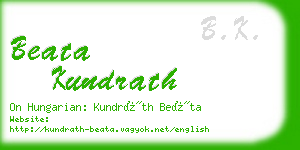beata kundrath business card